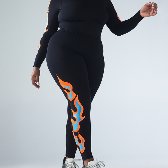 Black Flame Print Two-Piece Set - Picture 5 of 5